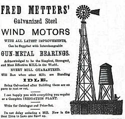 Windmotor advert from the 'Agriculturalist' 1901