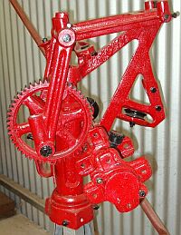 restored head of Alston Double Crank windmill on display at the Morawa Museum