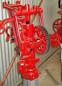 restored head of Alston Double Crank windmill on display at the Morawa Museum