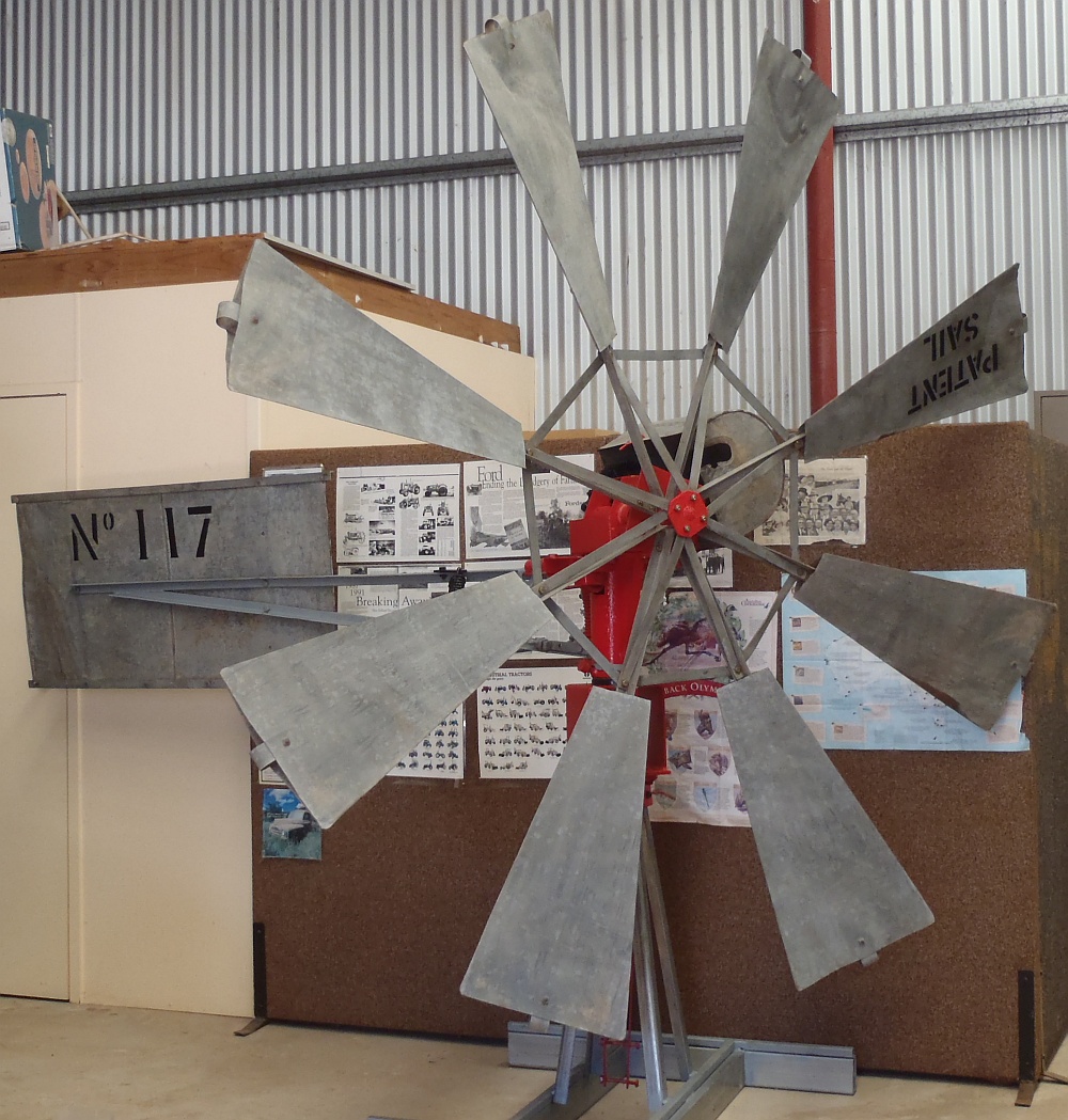 Restored Fortescue Economy windmill on display at Morawa museum