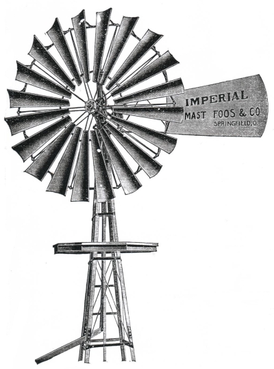 catalogue drawing of an 8 ft Mast Foos Imperial windmill.