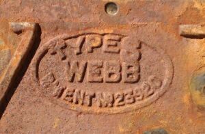 Webb S manufacturer's identification on gearbox casing