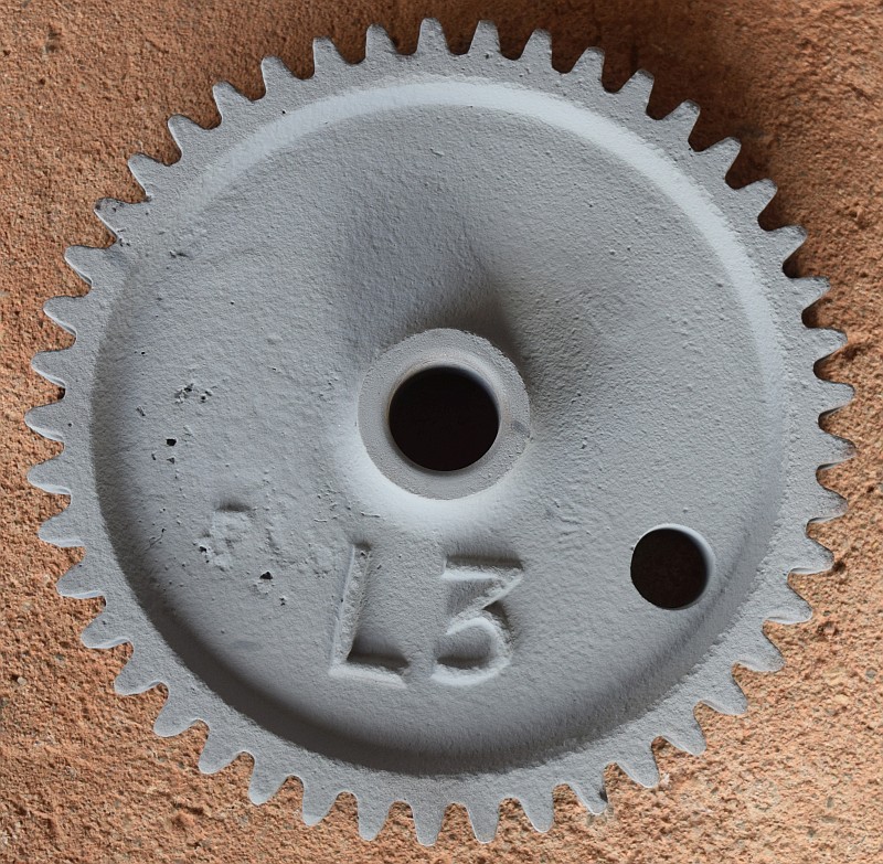 main gear of a Webb L windmill can be identified by the embossed part number L3