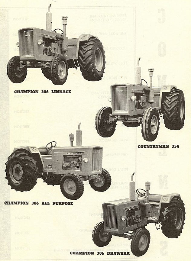 view of Chamberlain Countryman 354 tractor and Champion 306 tractor