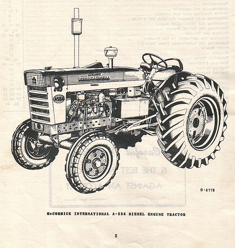 left view of McCormick A554 tractor