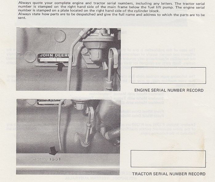 left & specifications for Chamberlain Mark 4 tractor