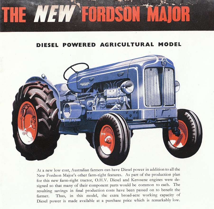 view of Fordson New Major diesel model tractor