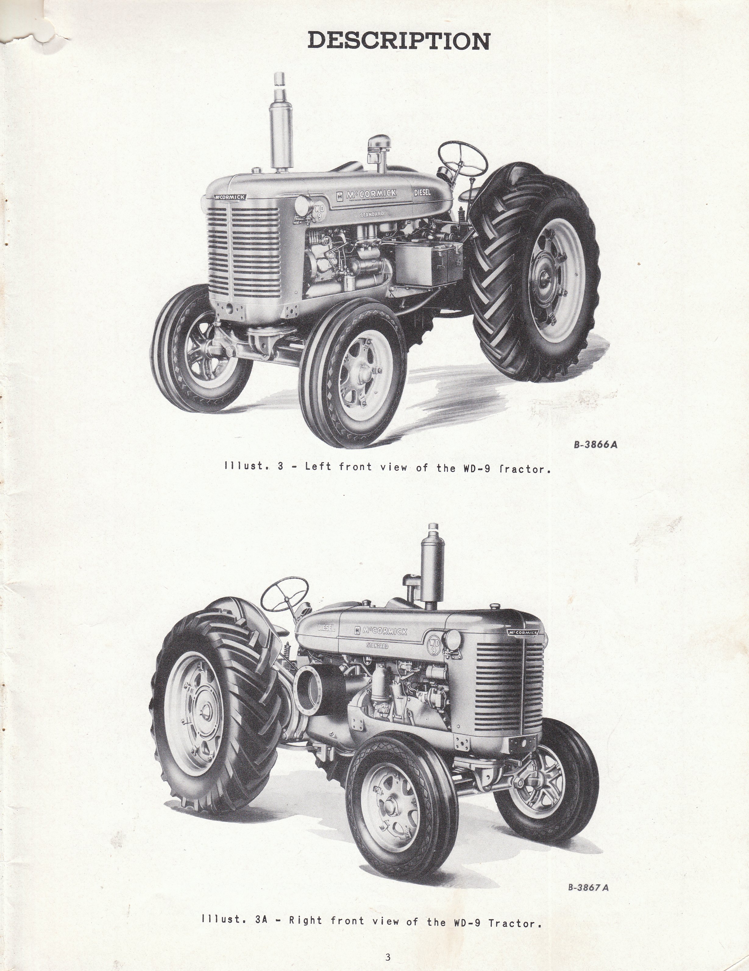 left and right view of McCormick WD9 tractor